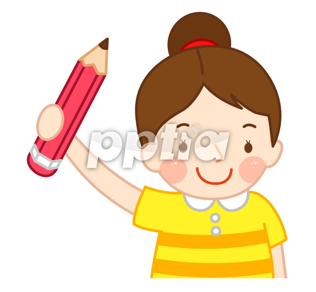 연필을들고있는여자아이 이미지 미리보기