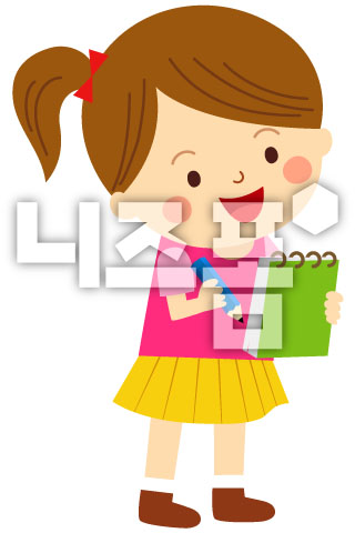 수첩에메모하는소녀 이미지 미리보기