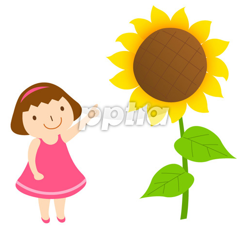 해바라기와여자아이 이미지 미리보기