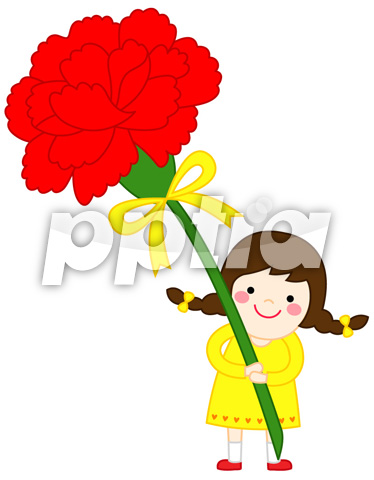 카네이션들고있는여자아이 이미지 미리보기