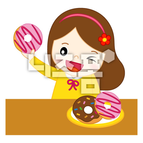 도넛든여자아이 이미지 미리보기