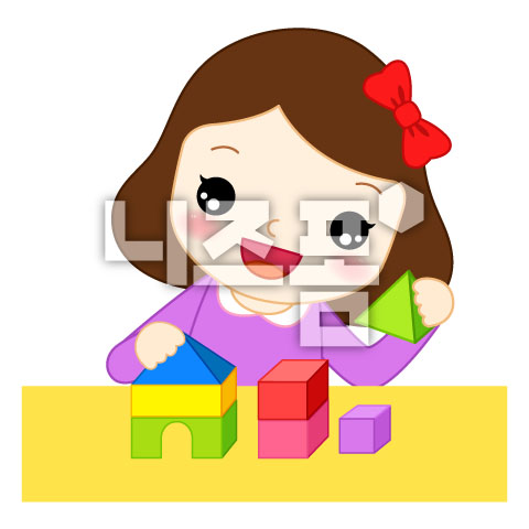블럭쌓는여자아이 이미지 미리보기