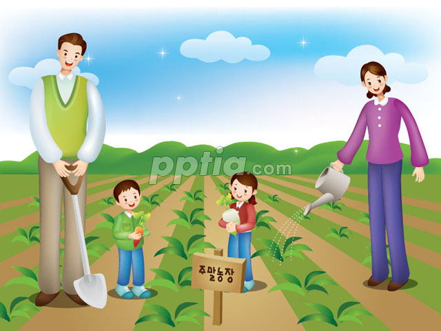 주말농장에 놀러간 가족 이미지 미리보기