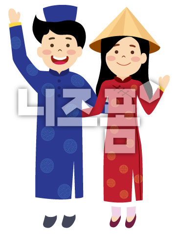베트남전통의상을입은커플 이미지 미리보기