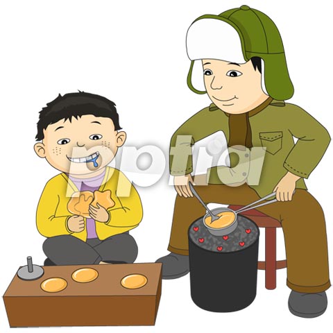 달고나 만드는 어른과 아이 이미지 미리보기