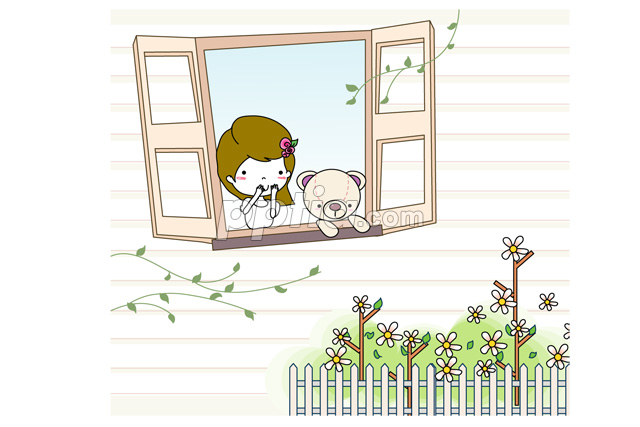 창가에 있는 소녀 이미지 미리보기