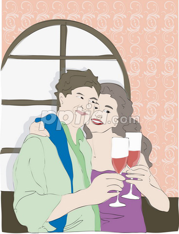 와인과 커플 이미지 미리보기