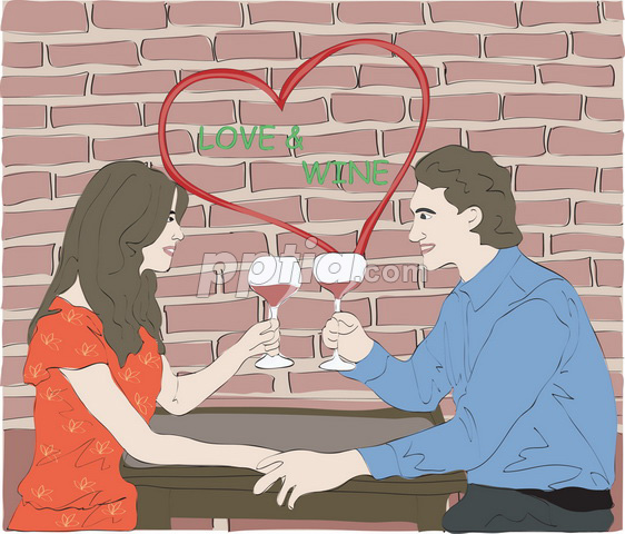 와인과 커플 이미지 미리보기