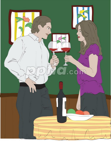 와인과 커플 이미지 미리보기