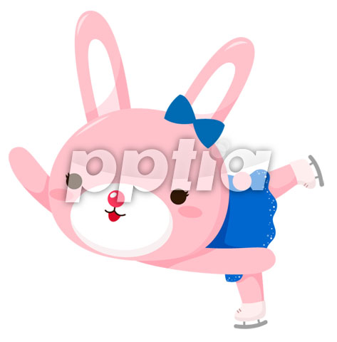 피겨스케이팅하는토끼 이미지 미리보기