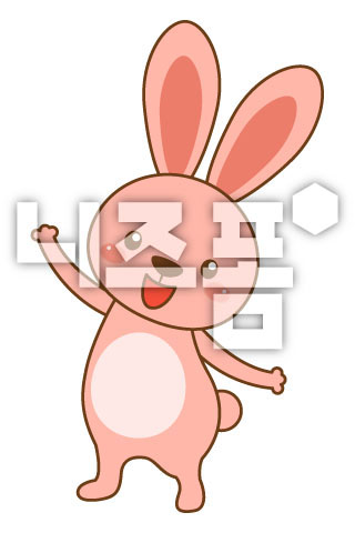 팔들고인사하는토끼 이미지 미리보기