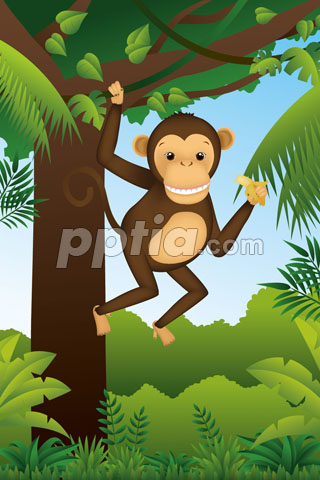 바나나 먹는 원숭이 이미지 미리보기