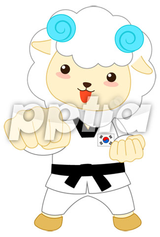 태권도복을입고 태권도하는 양 이미지 미리보기