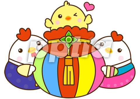 복주머니와한복입은닭가족 이미지 미리보기