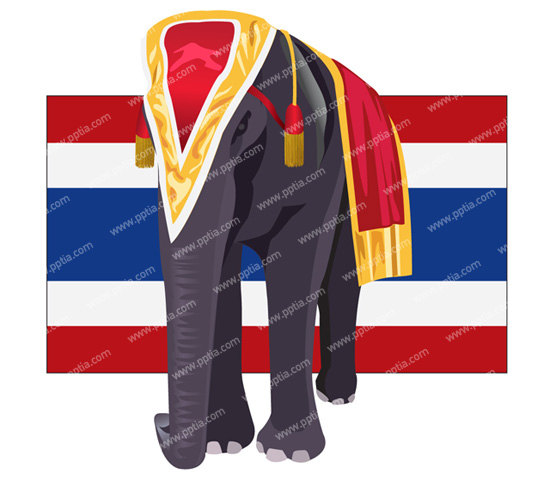 태국국기와 코끼리 이미지 미리보기