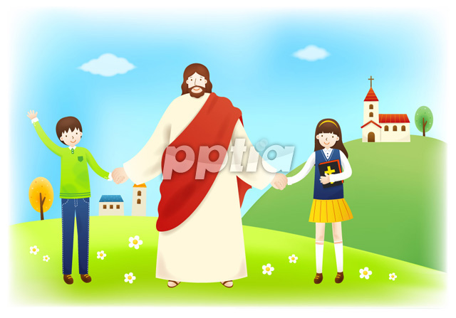 예수님과손잡고있는아이들 이미지 미리보기