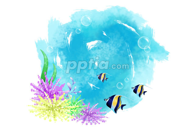 푸른색배경과 물고기 이미지 미리보기