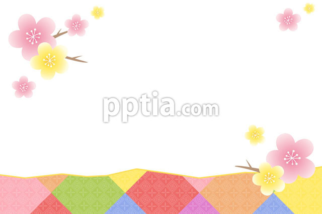 벚꽃과 전통무늬글상자 이미지 미리보기