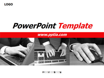 노트북과 손, 키보드와 손, 마우스잡은 손 B PPT 템플릿 미리보기