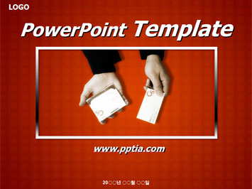 명함들고 있는 손 A PPT 템플릿 미리보기