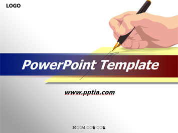 비즈니스맨이 펜쥐고 있는 손 A PPT 템플릿 미리보기
