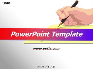 비즈니스맨이 펜쥐고 있는 손 B PPT 템플릿 미리보기