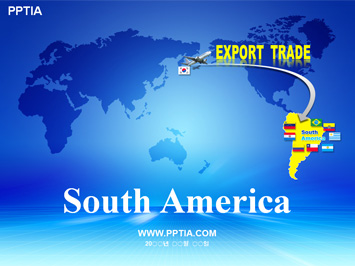 세계지도와 남아메리카(South America) PPT 템플릿 미리보기