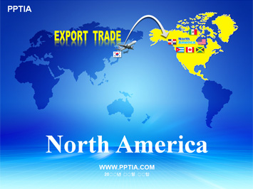 세계지도와 북아메리카(North America) PPT 템플릿 미리보기