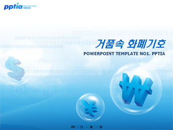 거품속 화폐기호 PPT 템플릿 미리보기