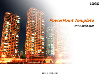 아파트 야경 PPT 템플릿 미리보기