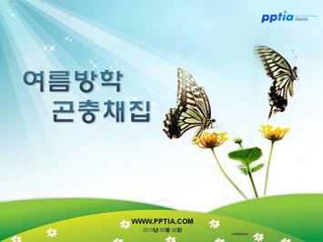 여름방학 곤충채집 PPT 템플릿 미리보기