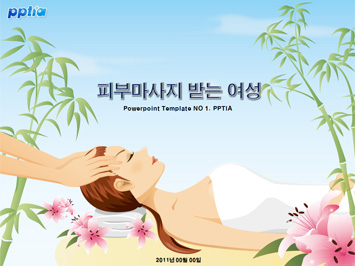 피부마사지 받는 여성 PPT 템플릿 미리보기
