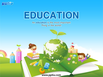 책 위에 녹색 지구본 PPT 템플릿 미리보기
