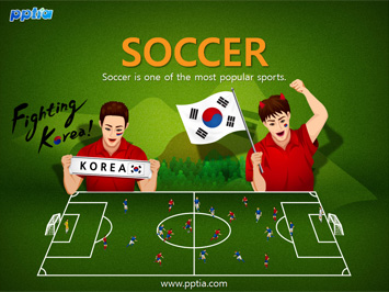 축구장과 응원 PPT 템플릿 미리보기