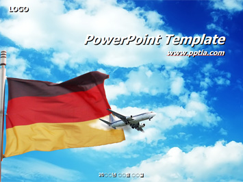 독일국기와 비행기 PPT 템플릿 미리보기
