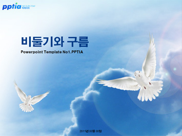 비둘기와 구름 PPT 템플릿 미리보기