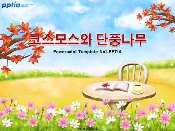 코스모스와 단풍나무 PPT 템플릿 미리보기