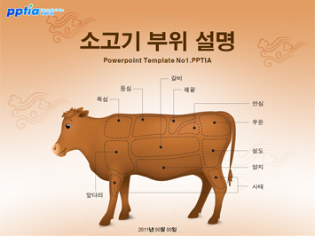 소고기 부위 설명 PPT 템플릿 미리보기