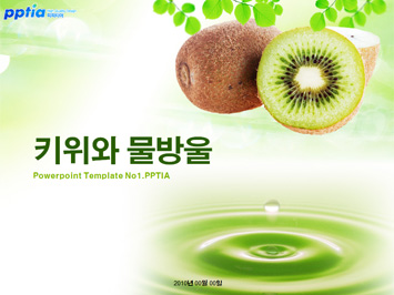 키위와 물방울 PPT 템플릿 미리보기