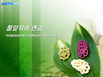 풀잎위에 연과 PPT 템플릿 미리보기
