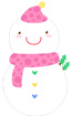 분홍목도리 눈사람 템플릿