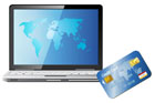 노트북과 신용카드 템플릿