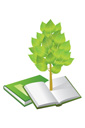 책 위에 나무 템플릿