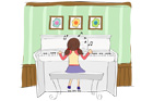 피아노 치는 소녀 템플릿