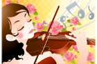 바이올린 연주하는 여자 템플릿