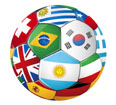 세계국기들과 축구공 템플릿