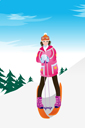 스키타는 여성 템플릿