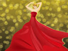 붉은 드레스를 입은 여성 템플릿
