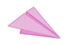 분홍색종이비행기 템플릿