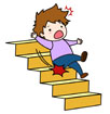 계단에서 넘어지는 남자아이 템플릿